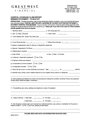 Hospital Coverage Claim Report