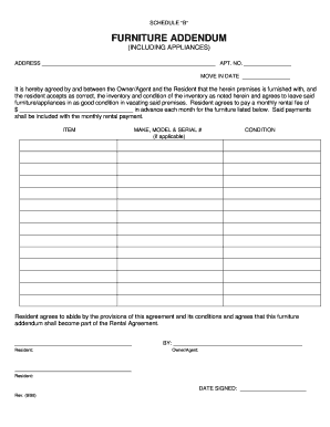 Furnished Property Addendum
