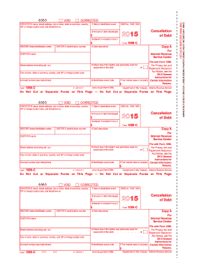 Form 1099-C Cancellation of Debt