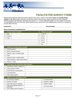 Facilitator Survey Form