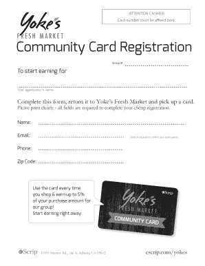 Community Card Registration Form