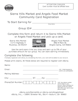 Community Card Registration Form