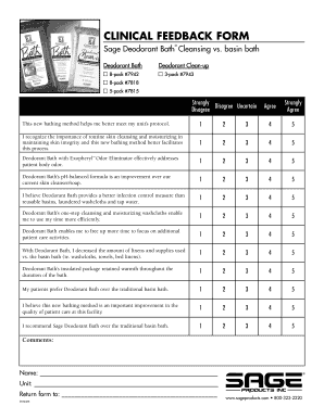 Clinical Feedback Form