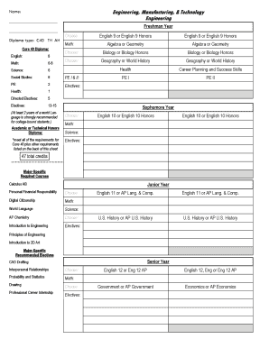 Engineering High School Diploma Requirements