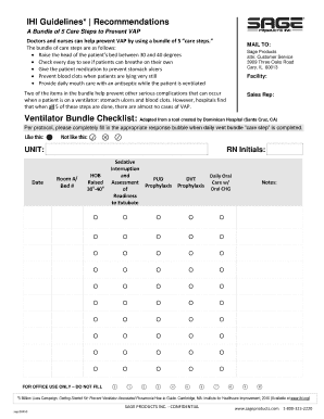 Ventilator-Associated Pneumonia Prevention Checklist