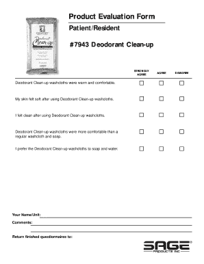 Product Evaluation Form