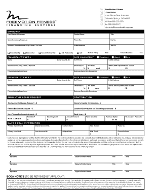 FreeMotion Fitness Lease Application