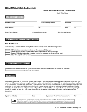 HSA Rollover Election Form