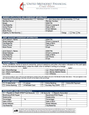 Credit Union Membership Application Form