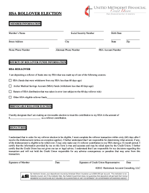 HSA Rollover Election Form