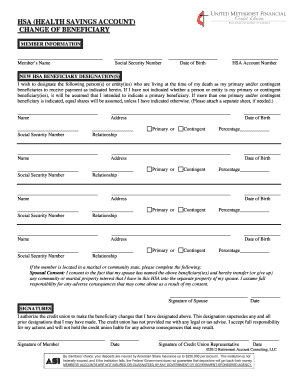 HSA Change of Beneficiary Form