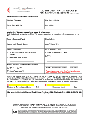 Agent Designation Request for Health Savings Accounts
