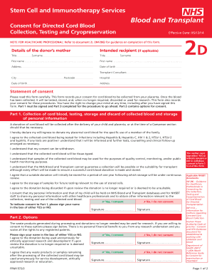 Consent for Directed Cord Blood Collection