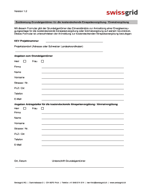 Zustimmung Grundeigentümer für die kostendeckende Einspeisevergütung