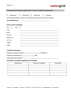 KEV Formular Projektfortschrittsmeldung
