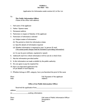 RTI Application Form