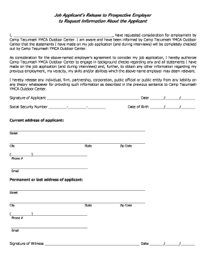 Job Applicant's Release to Prospective Employer