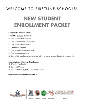 FirstLine Schools Enrollment Application