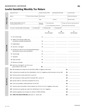 Minnesota Lawful Gambling Monthly Tax Return