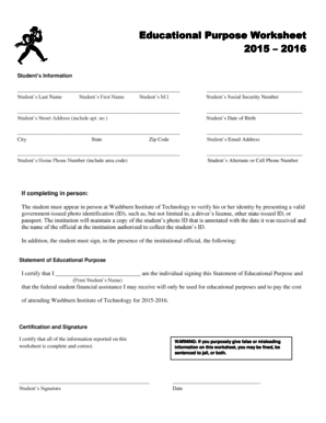 Statement of Educational Purpose