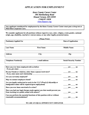 Employment Application Form