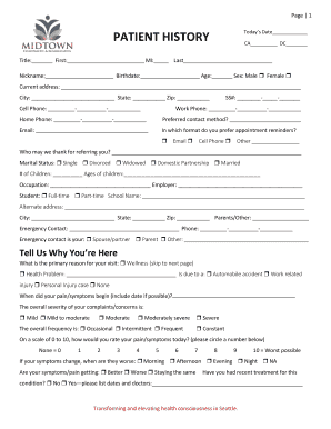 Patient Medical History Form