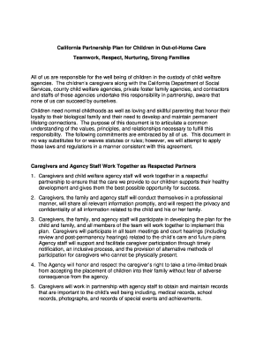 California Partnership Plan for Children in Out-of-Home Care