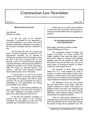 January 2008 - Oregon State Bar Construction Law Section