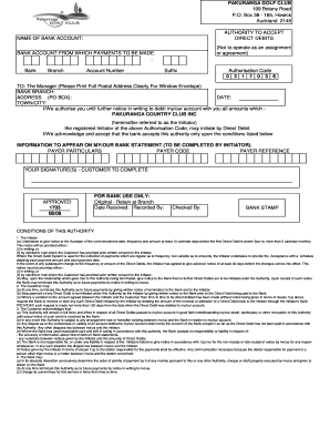 Direct Debit Authorization Form