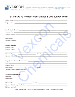 StarSeal PS Project Conference and Job Survey Form