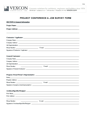 TN150 Project Conference Job Survey Form 9-12