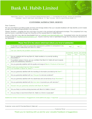 Bank AL Habib Customer Satisfaction Survey