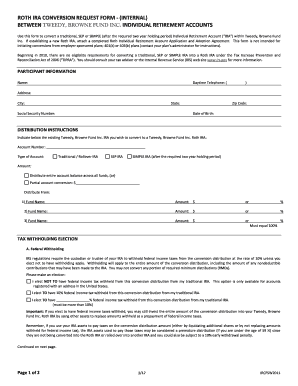 Roth IRA Conversion Request Form