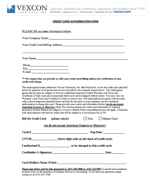 Credit Card Authorization Form