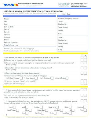 Arizona High School Athletic Eligibility Packet