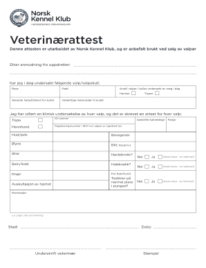 Veterinary Certificate for Puppies