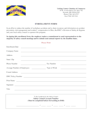 Ohio Safety Council Rebate Program Enrollment Form