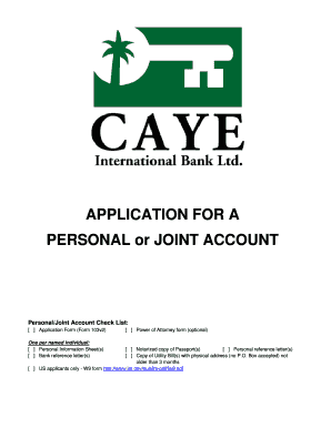 Personal or Joint Account Application Form