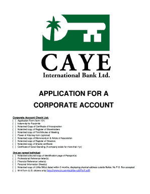 Corporate Account Application Form