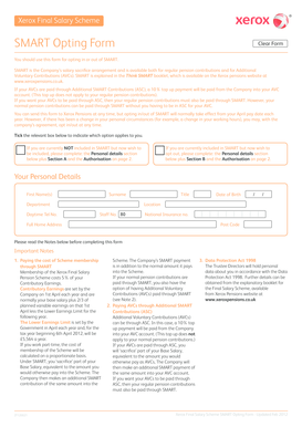 Xerox Final Salary Scheme SMART Opting Form