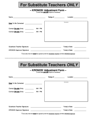 kronos adjustment form