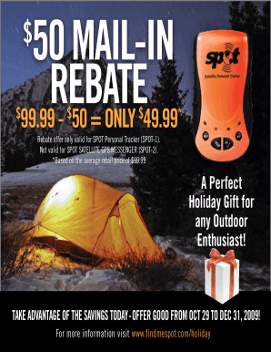 SPOT Personal Tracker Mail-In Rebate Form