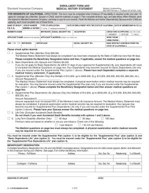 California State Employee Medical History Statement