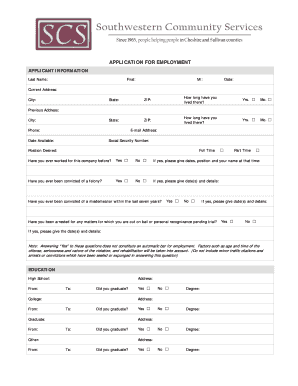 Employment Application Form