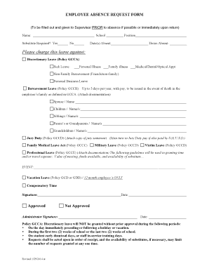 Employee Absence Request Form
