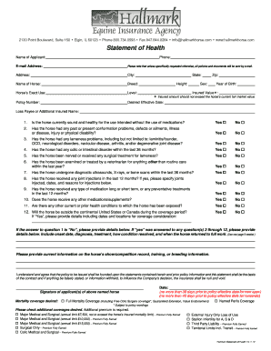 Horse Mortality Insurance Application