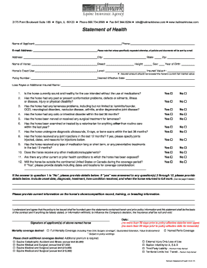 Horse Health Insurance Application