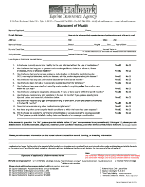 Horse Mortality Insurance Application