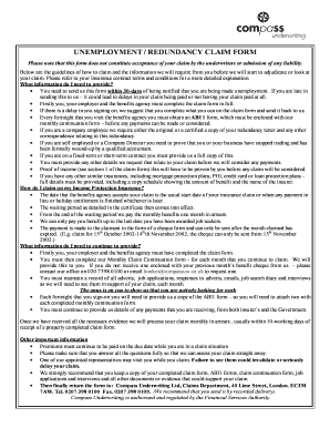 Unemployment Redundancy Claim Form