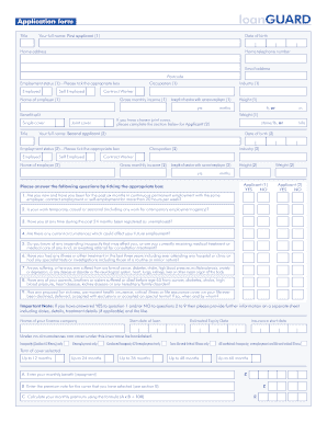 LoanGuard Insurance Application Form